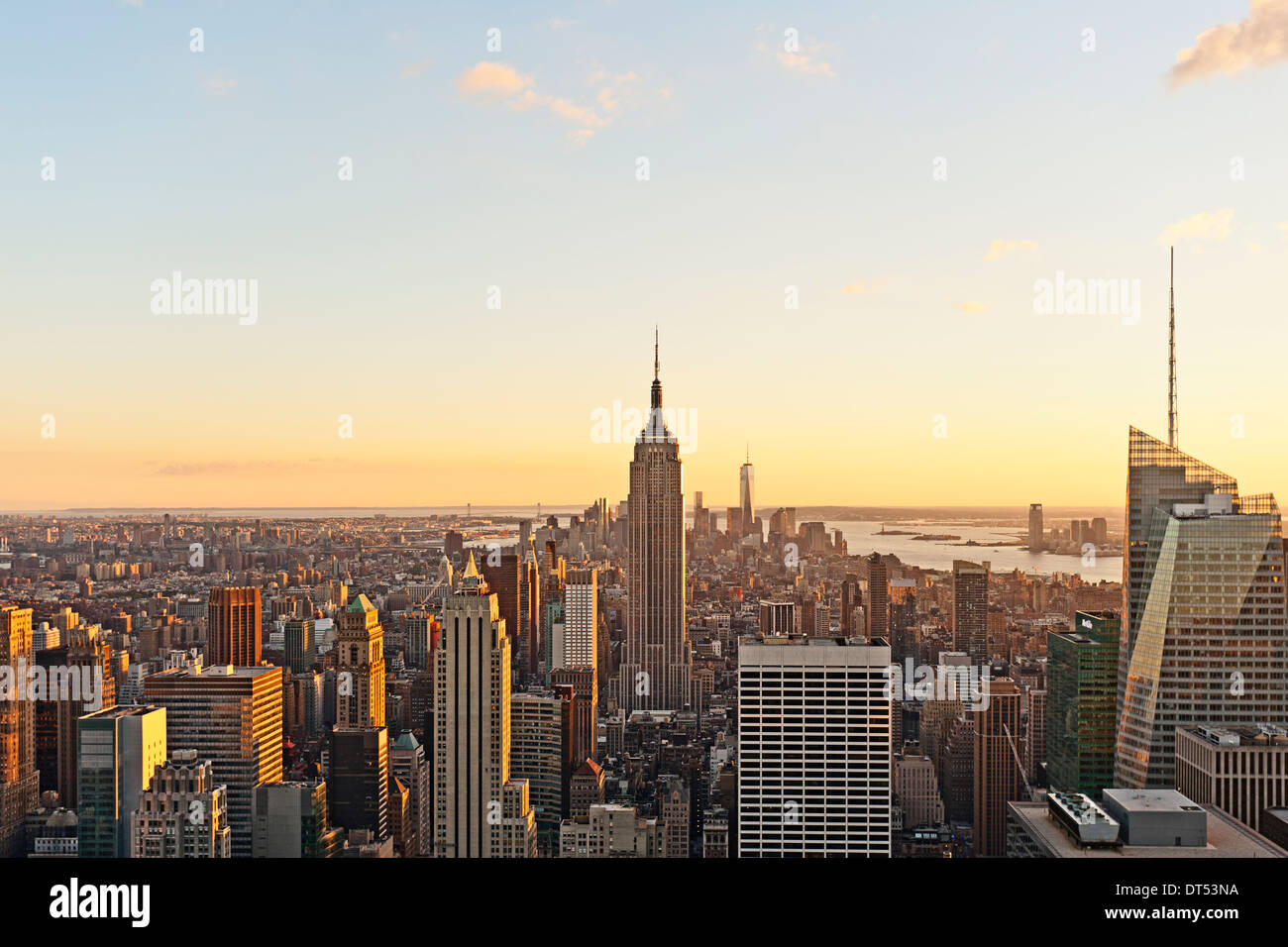 Empire State Building Aerial View New York Skyline Stock Photo