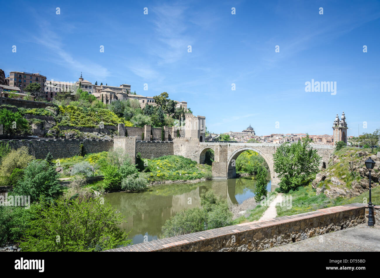 Alcantara bridge in Toledo, Spain Stock Photo