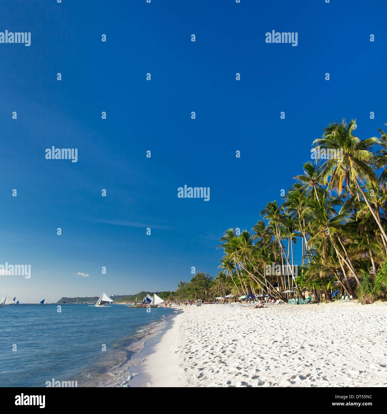 White sand beach on Boracay island, Philippines Stock Photo Alamy