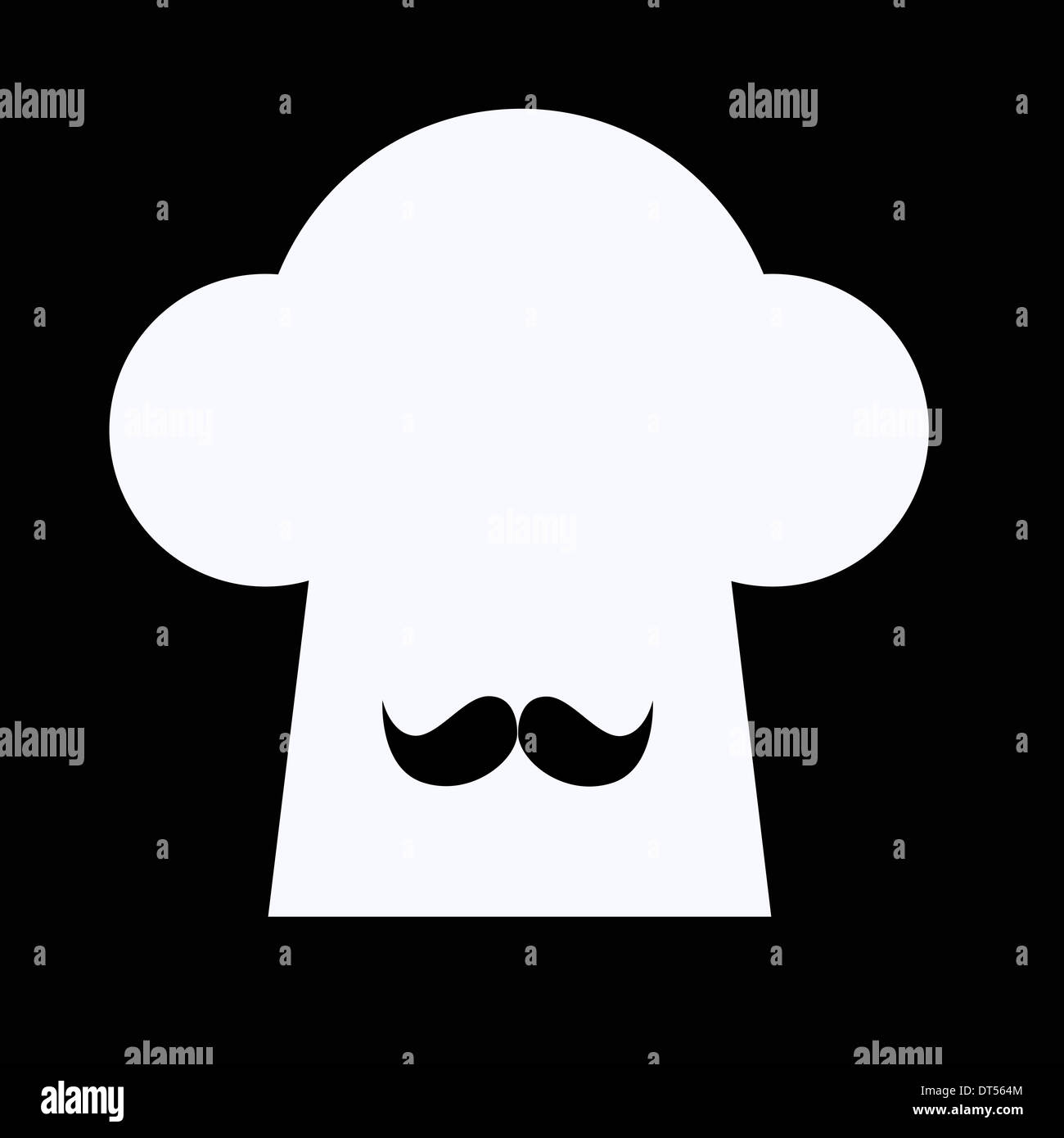 Chef hat with moustache Stock Photo