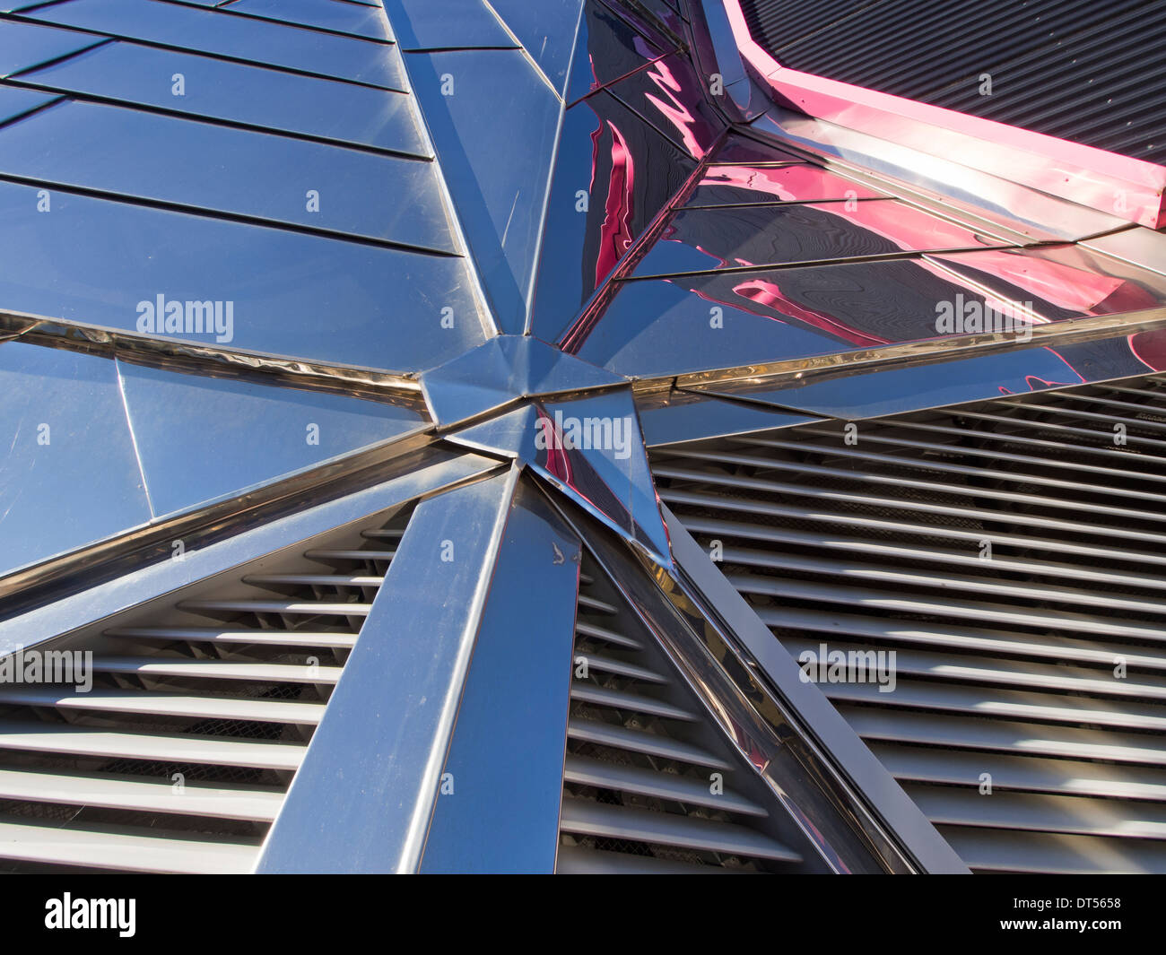A detail of the exterior cladding of the iconic and eccentric building ...