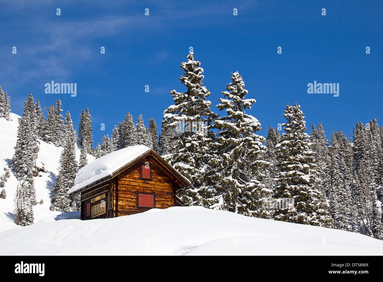 Winter in the swiss alps (Braunwald, Glarus, Switzerland Stock Photo ...