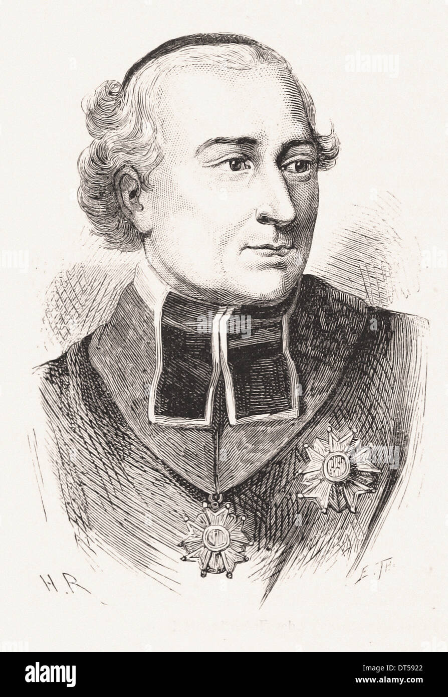 Portrait of Cardinal Fesch - French engraving XIX th century Stock Photo