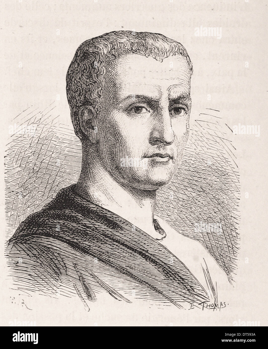 Portrait of Emporor Marius - French engraving XIX th century Stock Photo