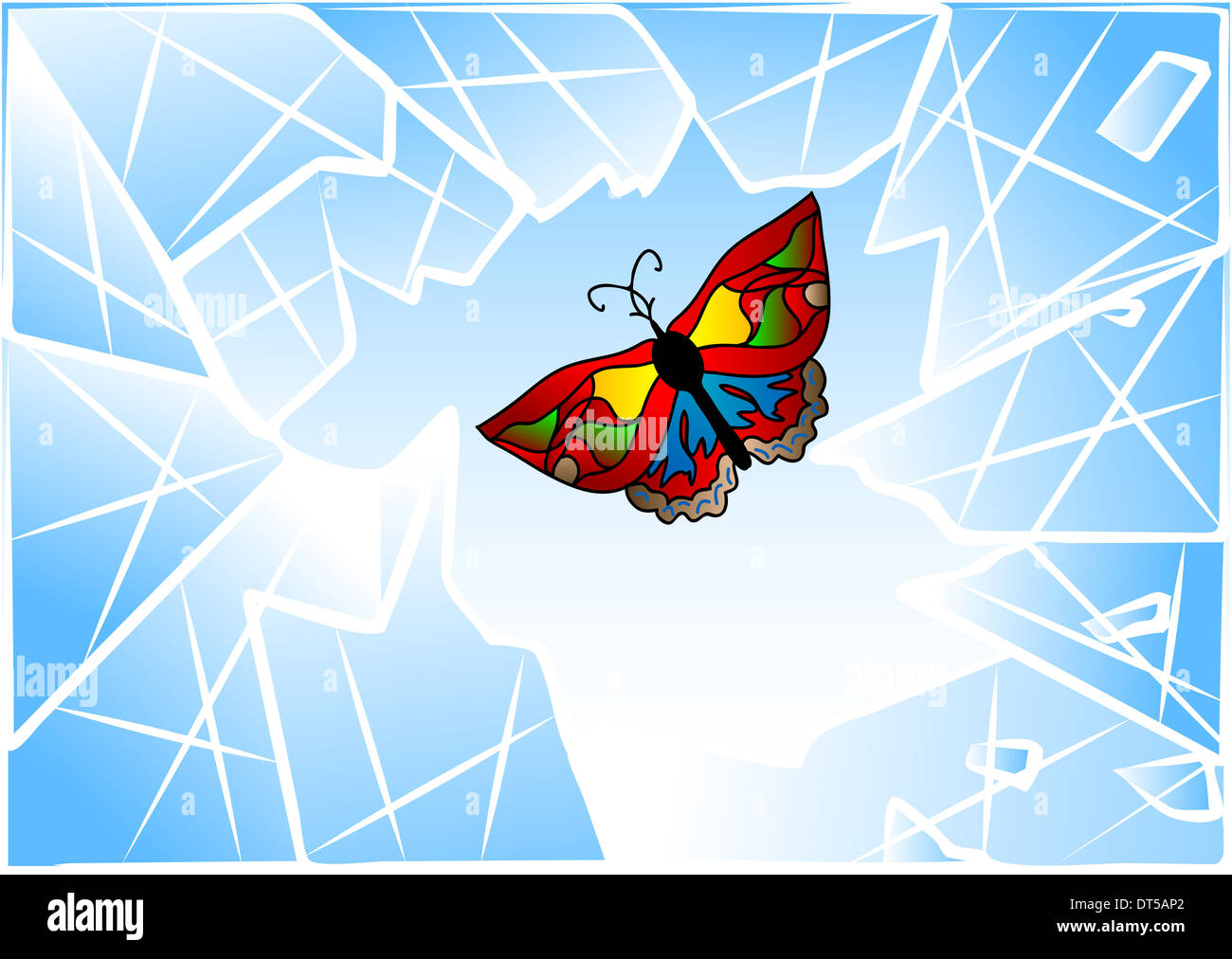 Fly Smashed Into Window butterfly smashed window Stock Photo - Alamy