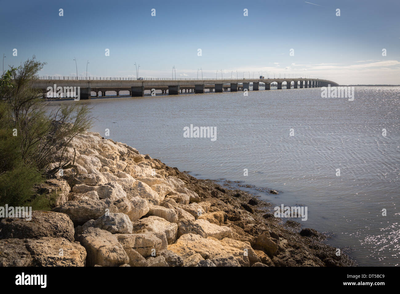 Oleron, France, Europe. Bridge over the Bay of Biscay to the Ile d