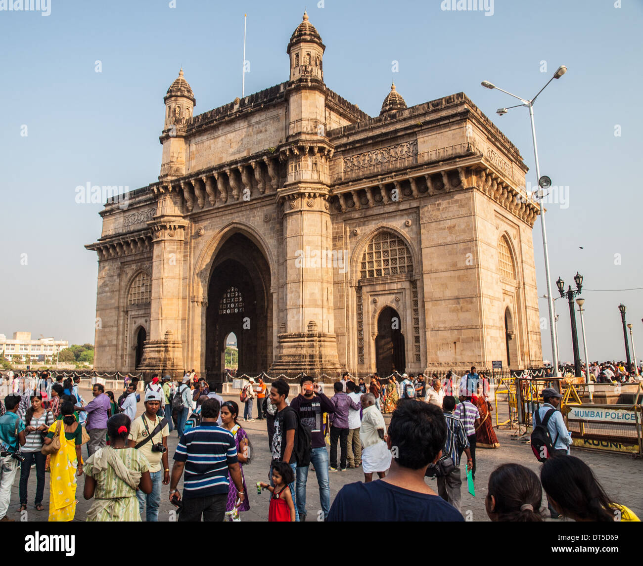 Tourists by the Gateway of India Stock Photo