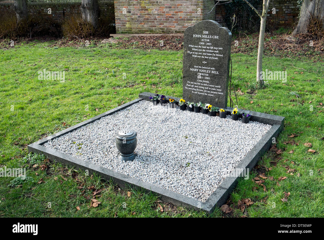 Sir John Mill's grave at St Mary's churchyard Denham village Bucks UK Stock Photo