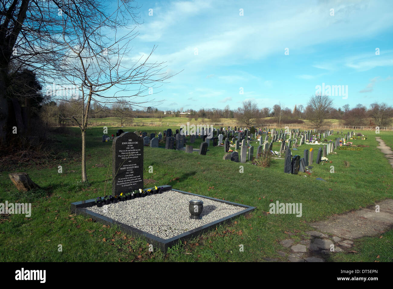Sir John Mill's grave at St Mary's churchyard Denham village Bucks UK Stock Photo