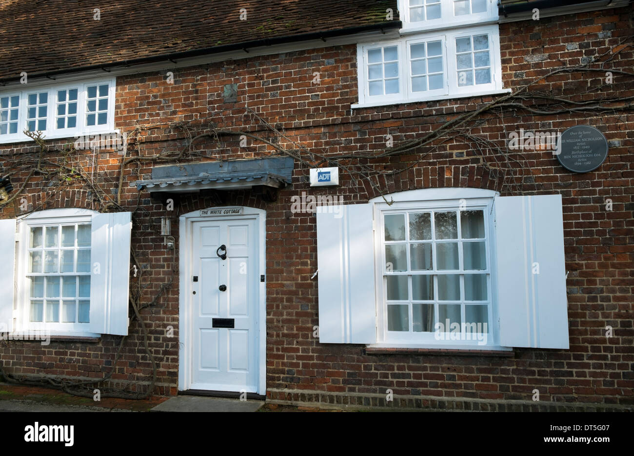 White cottage home and birthplace of well known & famous artist Denham village Bucks UK Stock Photo