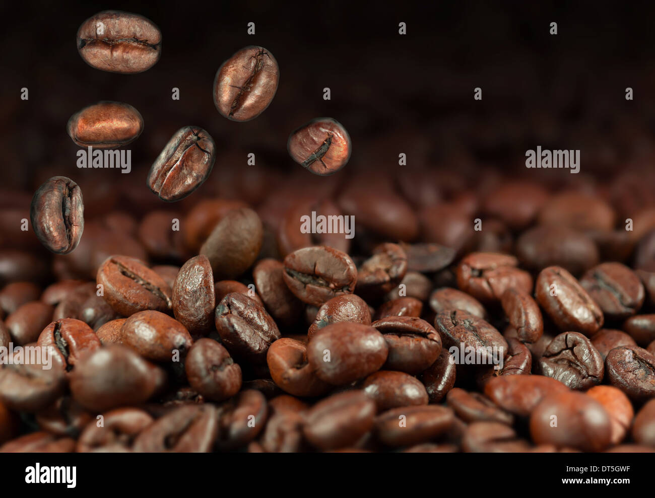 Falling coffee beans Stock Photo Alamy