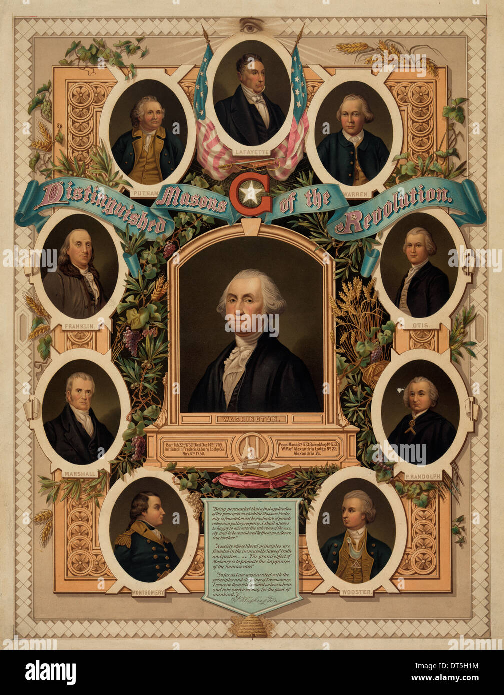 Distinguished masons of the revolution - American Revolution Stock Photo