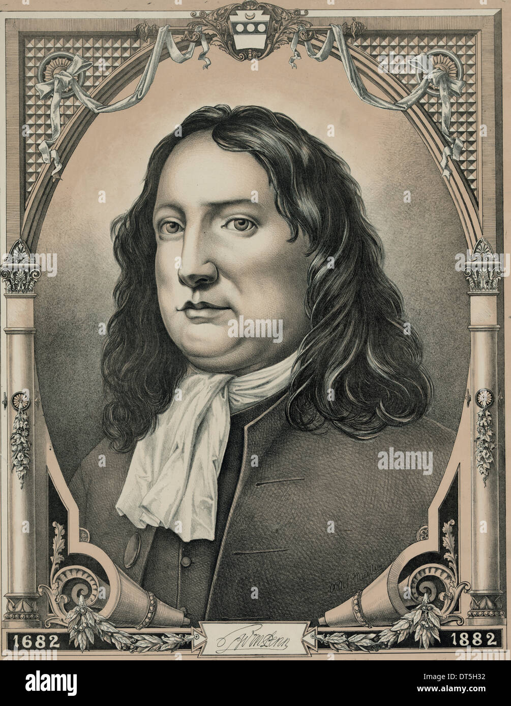 William Penn, entrepreneur, philosopher, Quaker, 1644 - 1718 Stock Photo