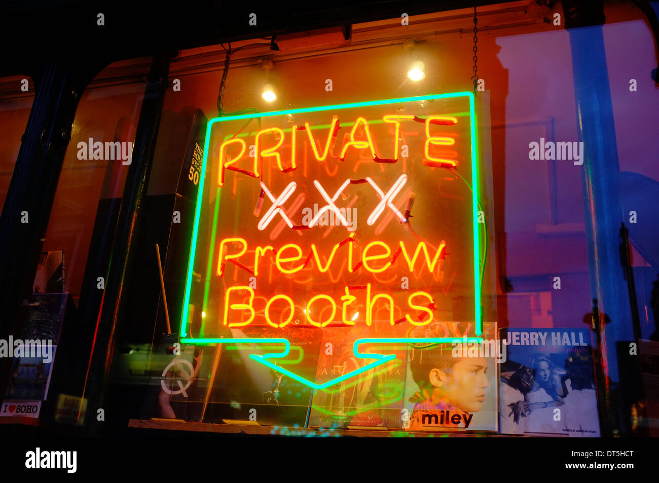 Neon Sign of Adult Bookstore in Soho pic