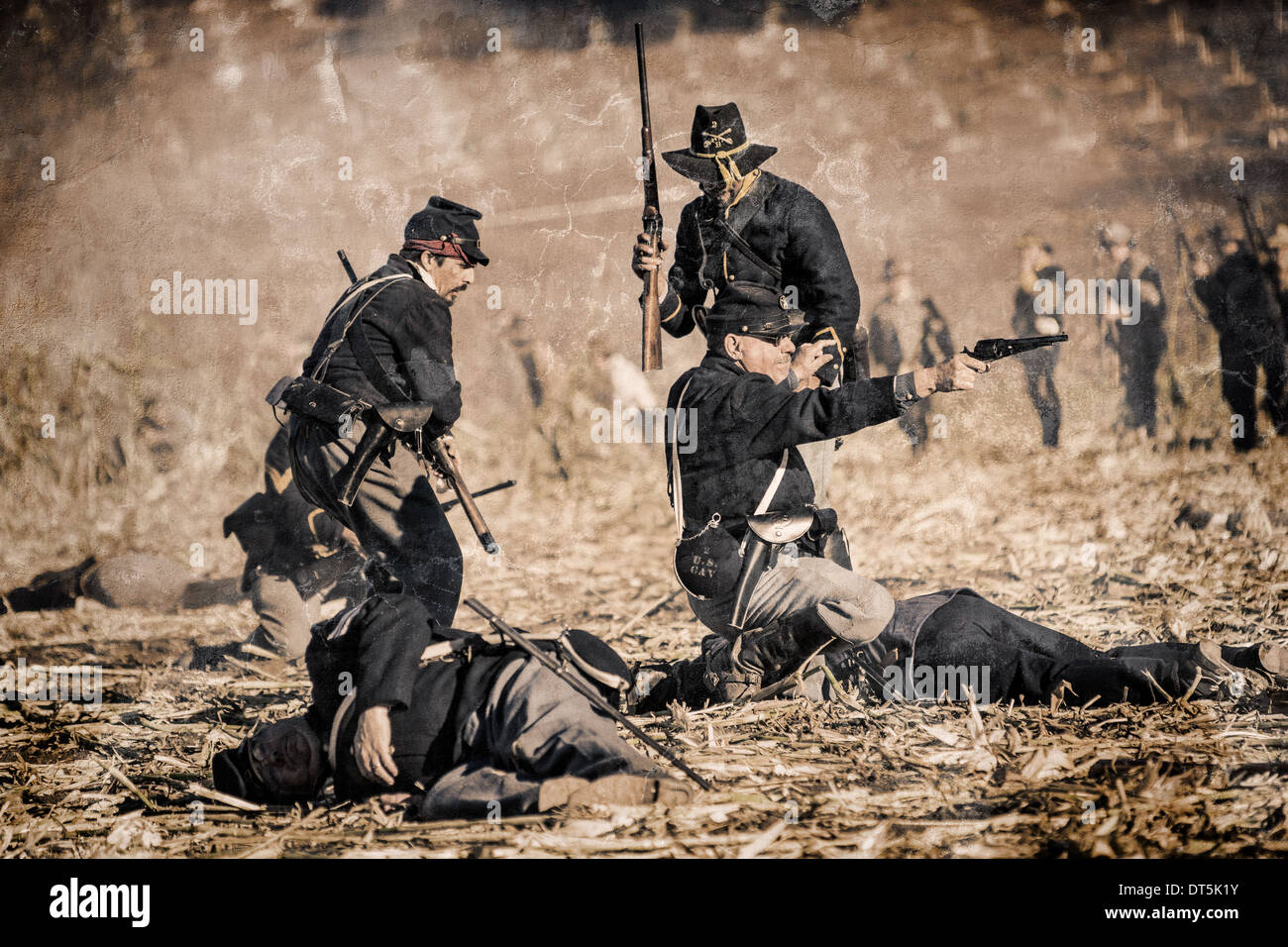American Civil War Reenactment. Stock Photo