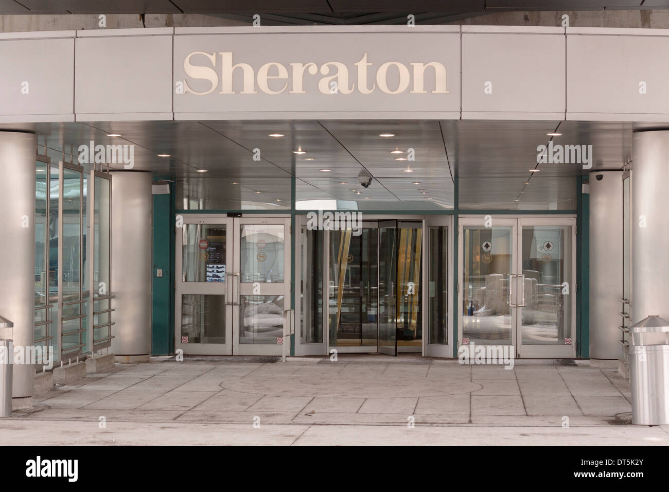 Entrance to the Sheraton Centre Hotel at Pearson International Airport at Terminal 3 Stock Photo