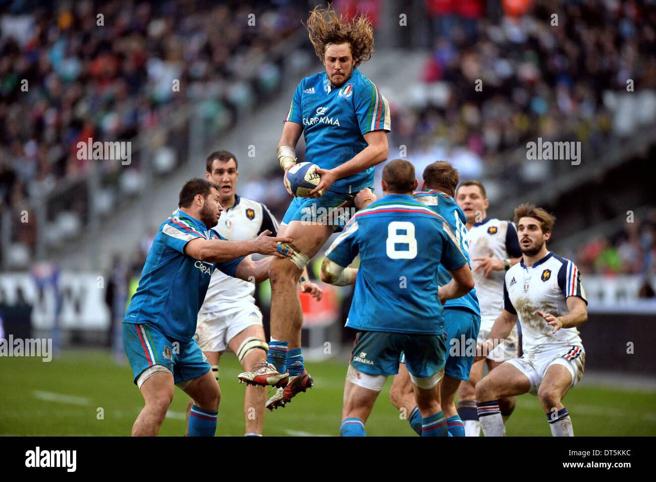Stade de France, St Denis, France. 09th Feb, 2014. 6 Nations International rugby union. France versus Italy. Joshua Furno (ita) Credit:  Action Plus Sports/Alamy Live News Stock Photo