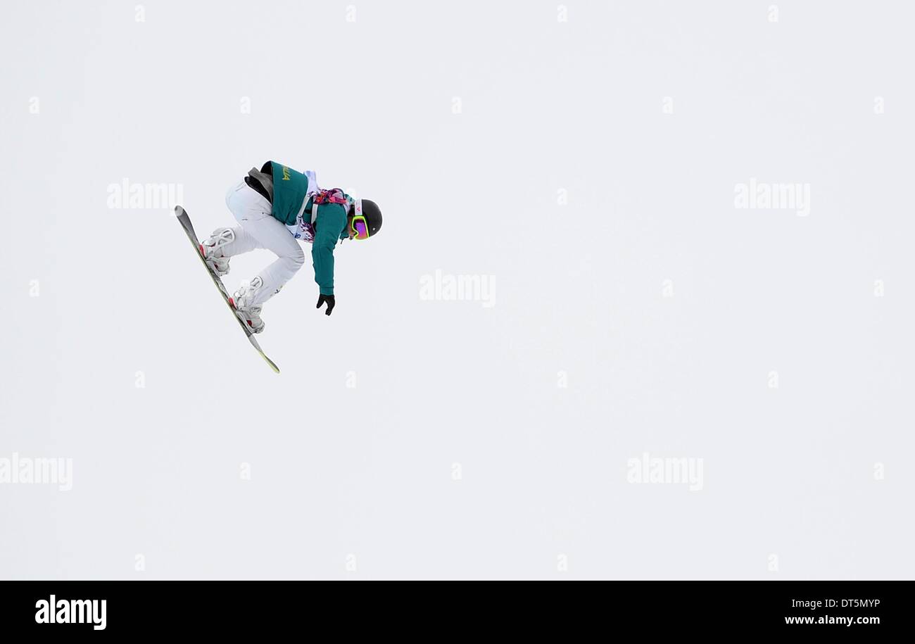 Sochi, Russia. 9th February 2014. Torah Bright (AUS). Womens Snowboard Slopestyle - final - Rosa Khutor Extreme Park - Sochi - Russia - 09/02/2014 Credit:  Sport In Pictures/Alamy Live News Stock Photo
