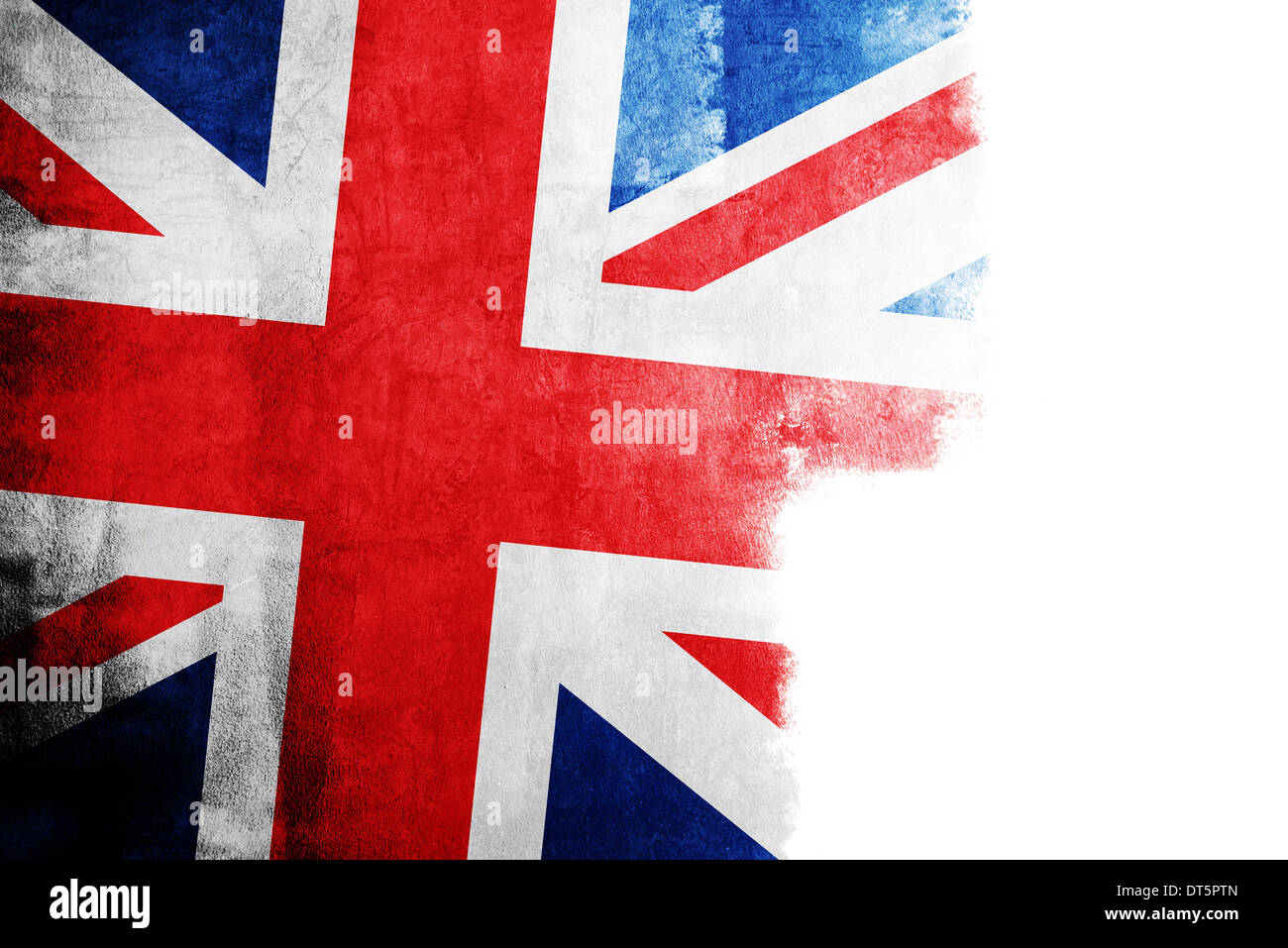 Grunge flag of Great Britain with white copy space Stock Photo