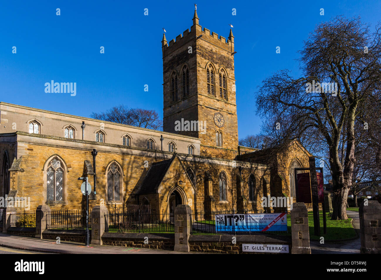 St.Giles anglican church - Northampton Stock Photo