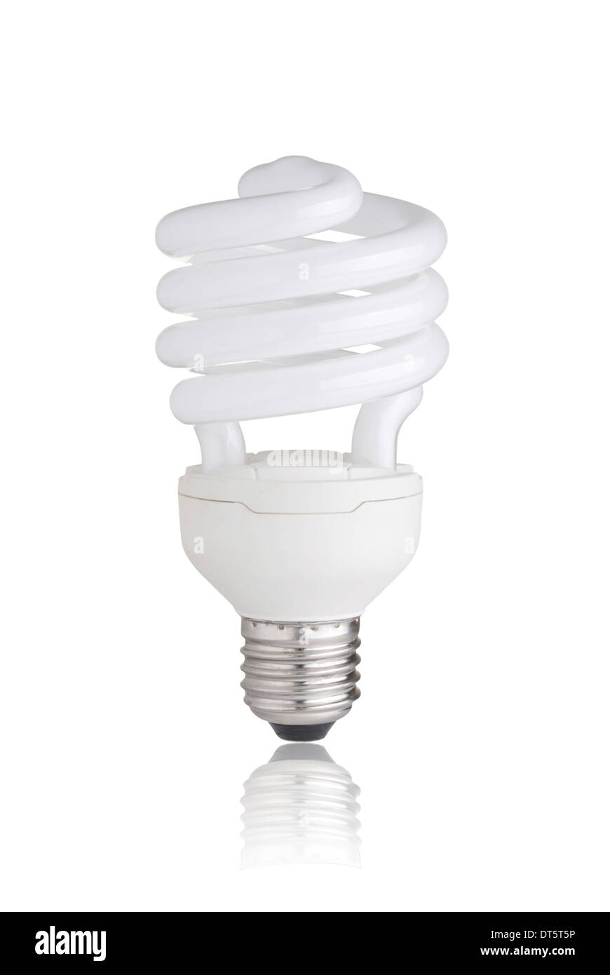 Energy saving light bulb isolated on white background Stock Photo