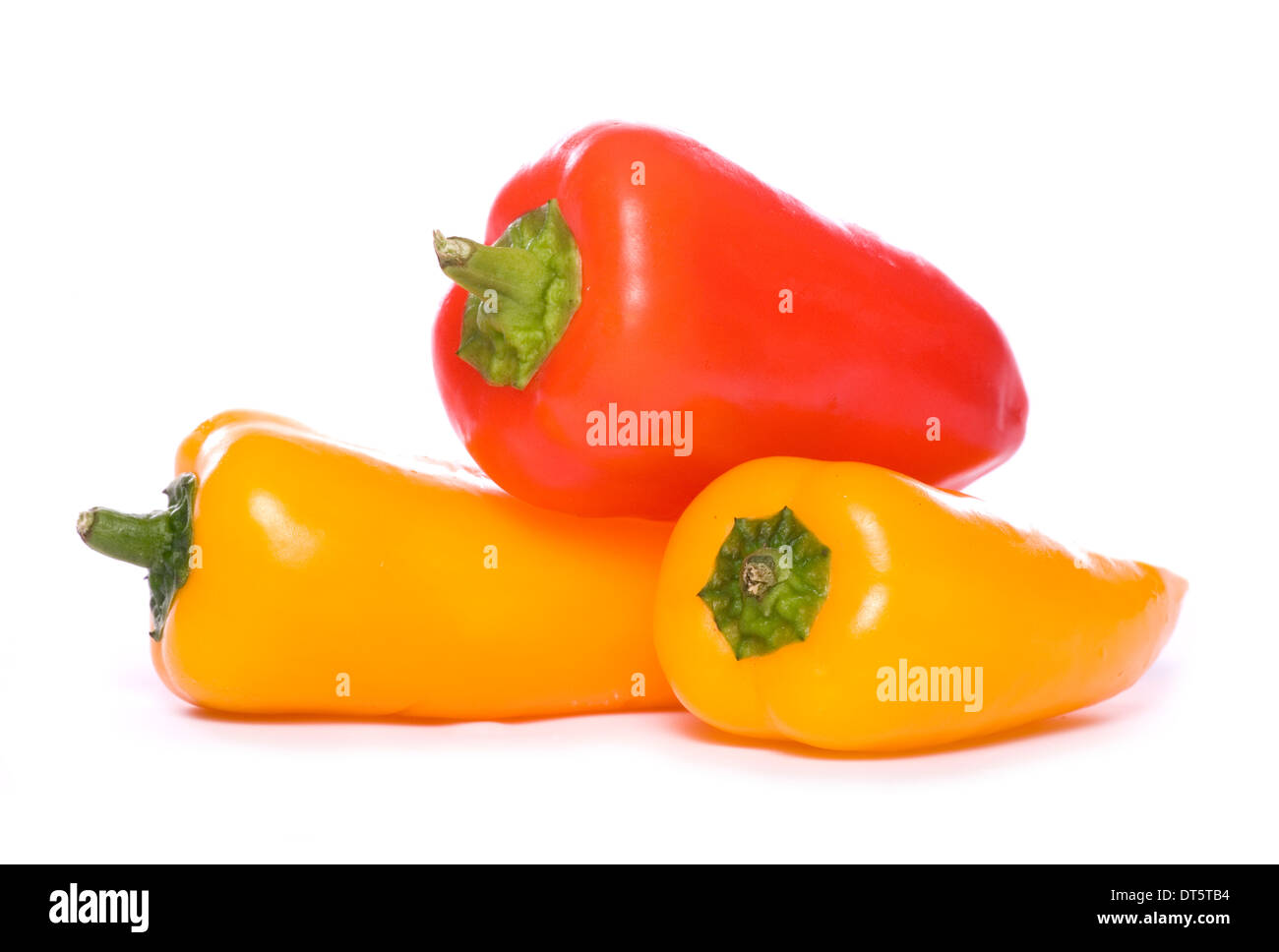 three sweet peppers studio cutout Stock Photo Alamy