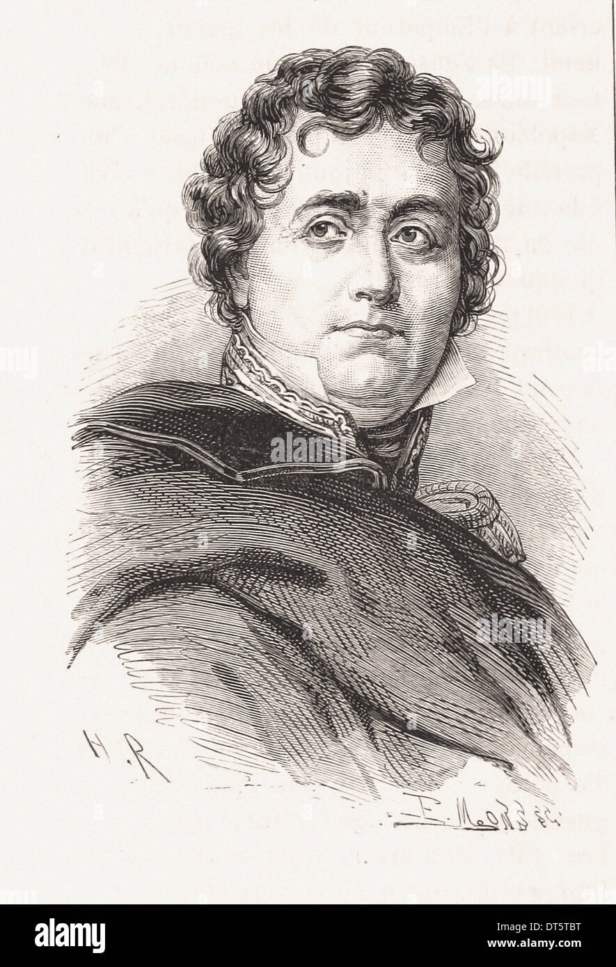 Portrait of Maréchal Soult - French engraving XIX th century Stock Photo