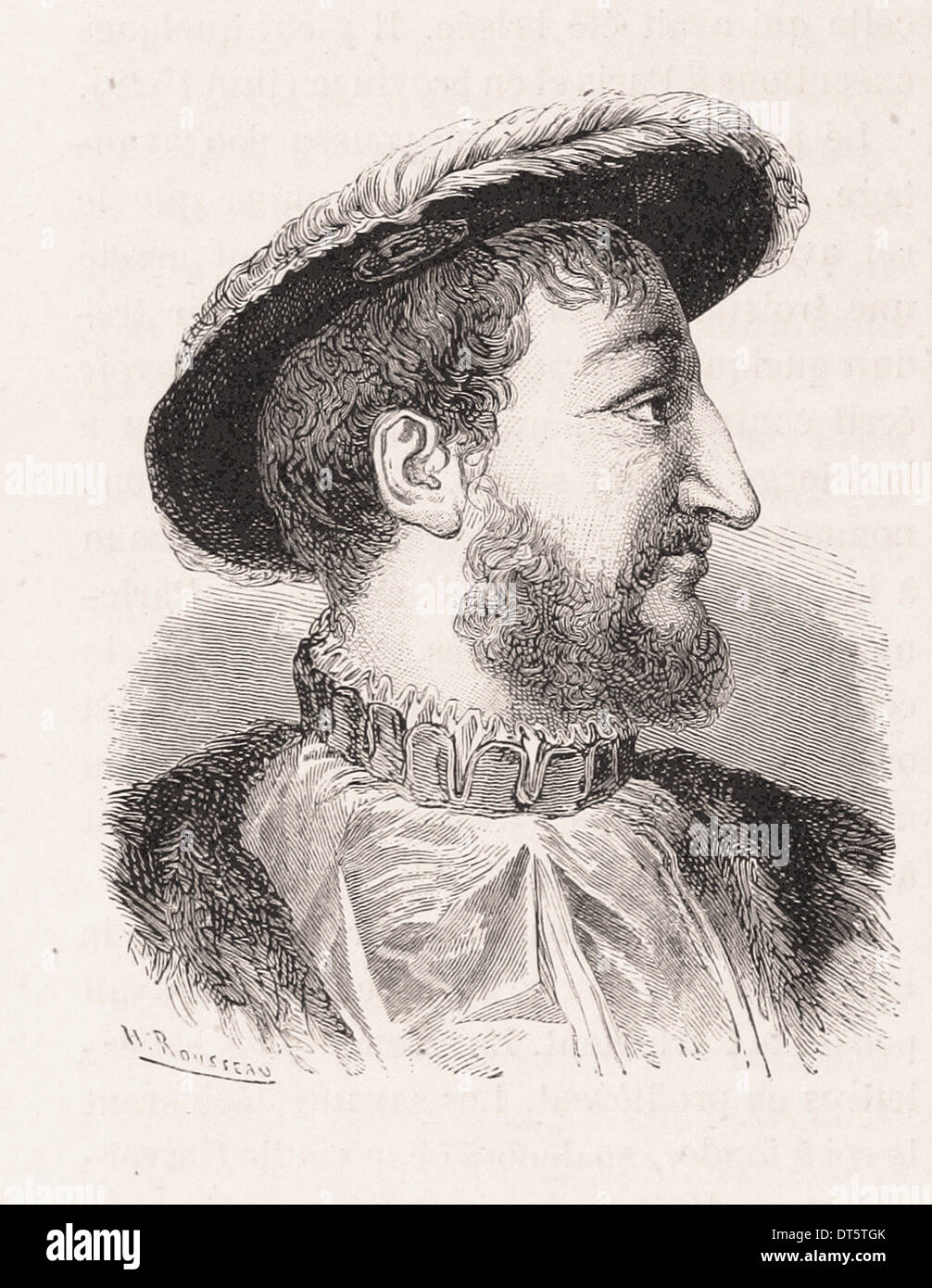 Portrait of François I king of France - French engraving XIX th century ...