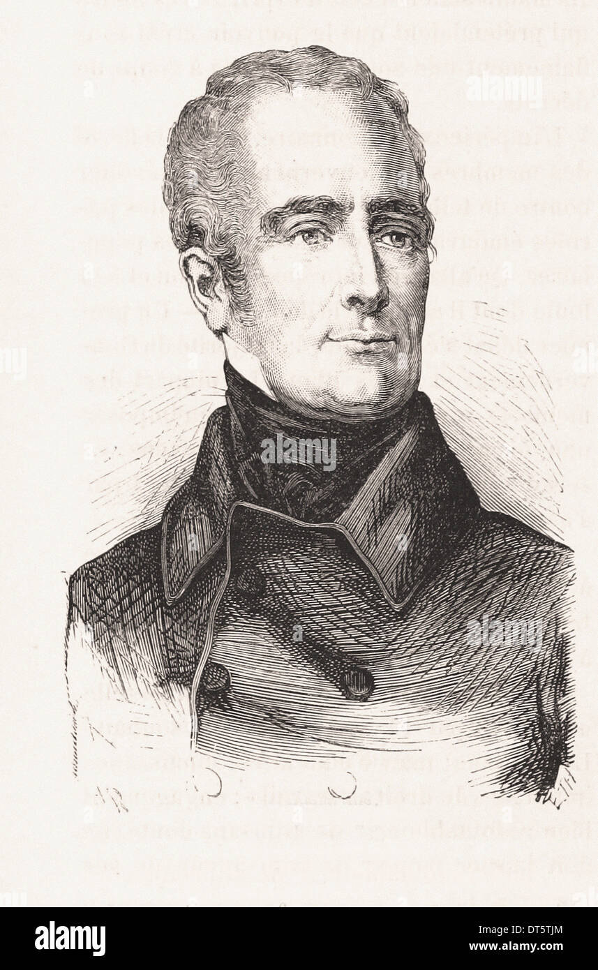 Portrait of Lamartine French engraving XIX th century Stock Photo Alamy