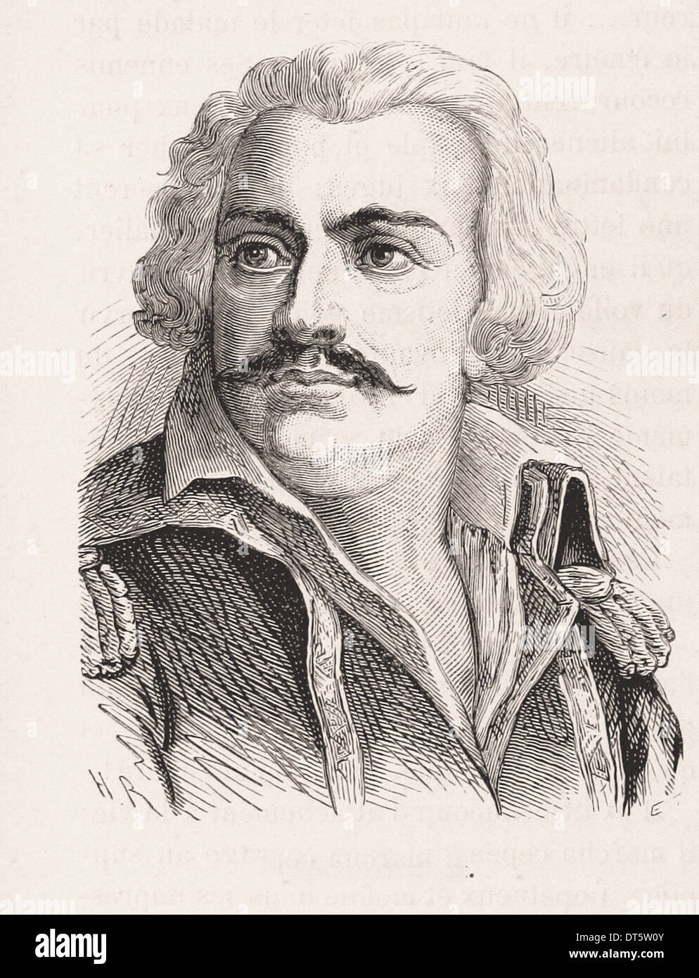 Portrait of Général Carteaux - French engraving XIX th century Stock Photo