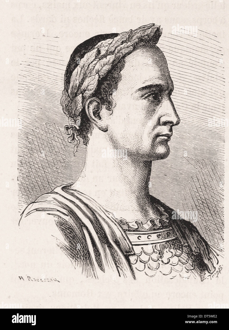 Portrait of Emporor César - French engraving XIX th century Stock Photo ...