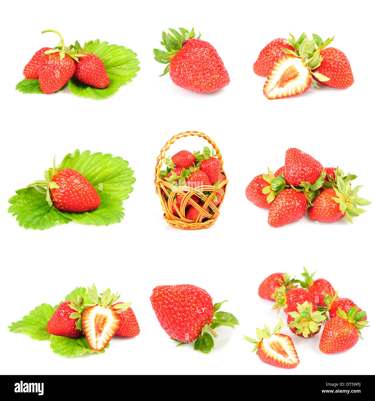 Collage fresh ripe strawberries hi-res stock photography and images - Alamy