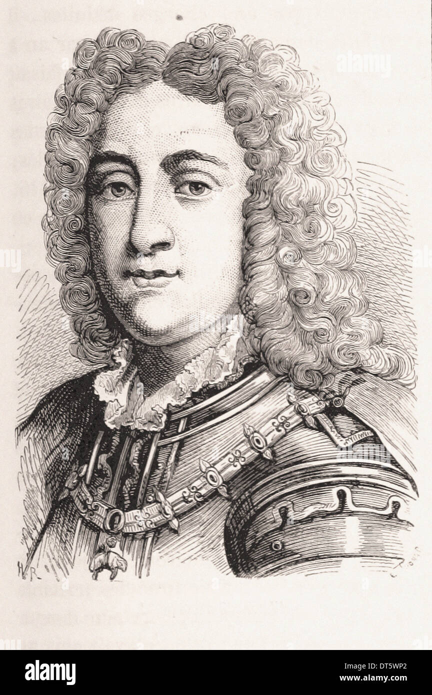 Portrait of Emporor Karl von Habsburg- French engraving XIX th century Stock Photo