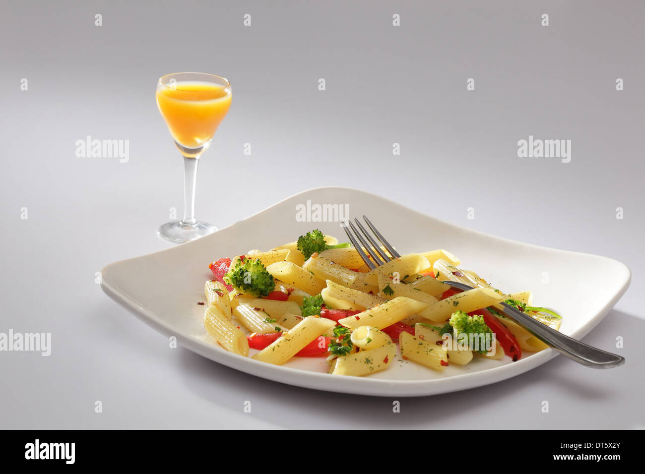 Pasta is a generic  term for italian variants of noodles Stock Photo