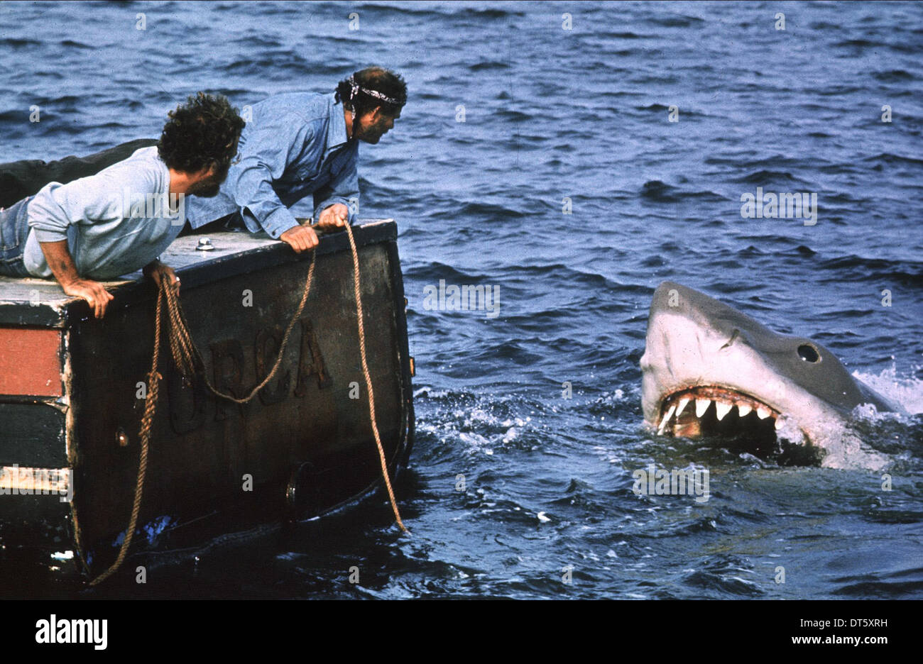 RICHARD DREYFUSS, ROBERT SHAW, JAWS, 1975 Stock Photo