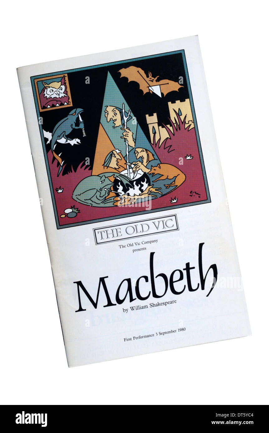 Programme for Peter O'Toole's 1980 production of Macbeth by William Shakespeare at the Old Vic. Stock Photo