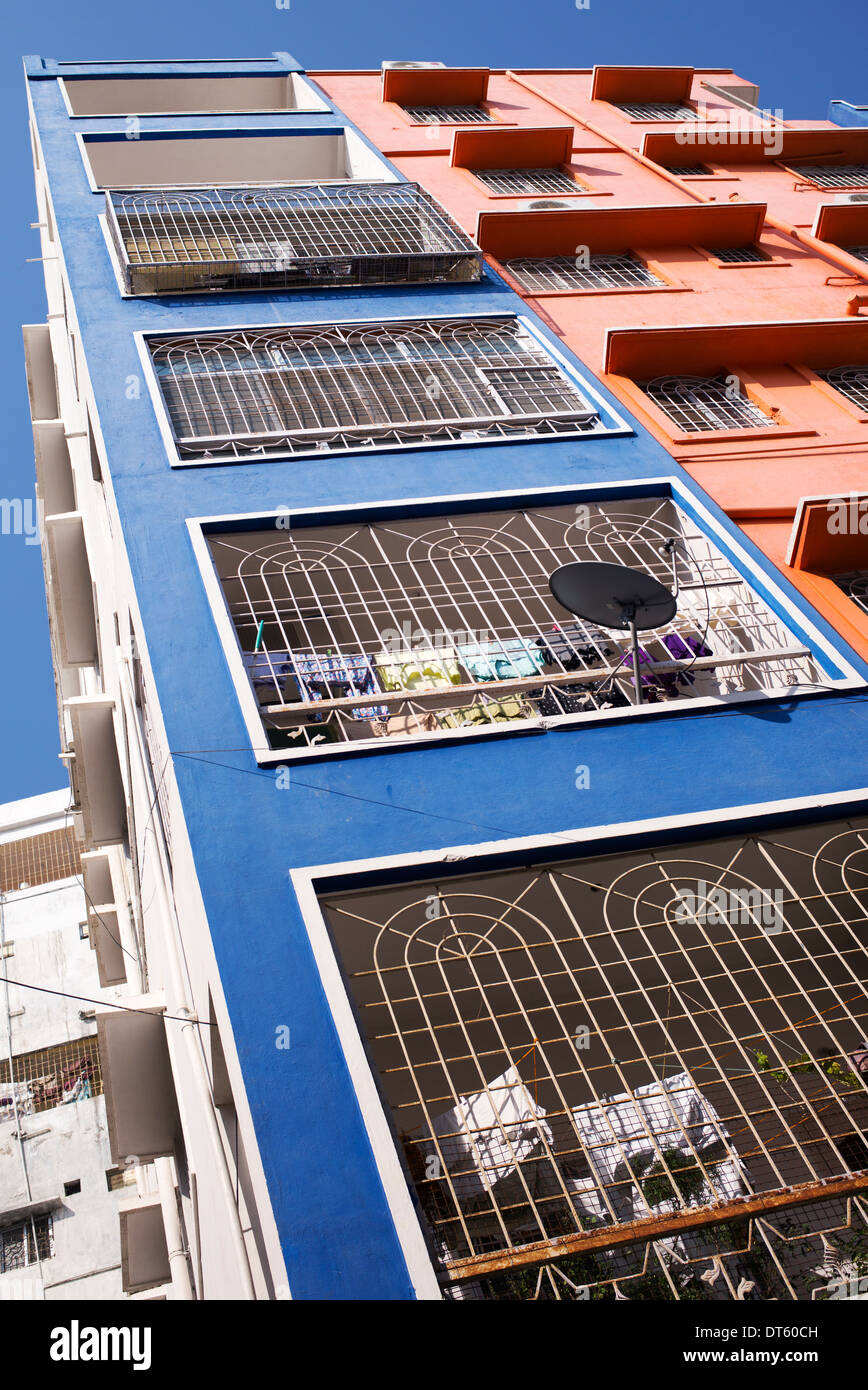 Indian town apartments. Puttaparthi, Andhra Pradesh, India Stock Photo