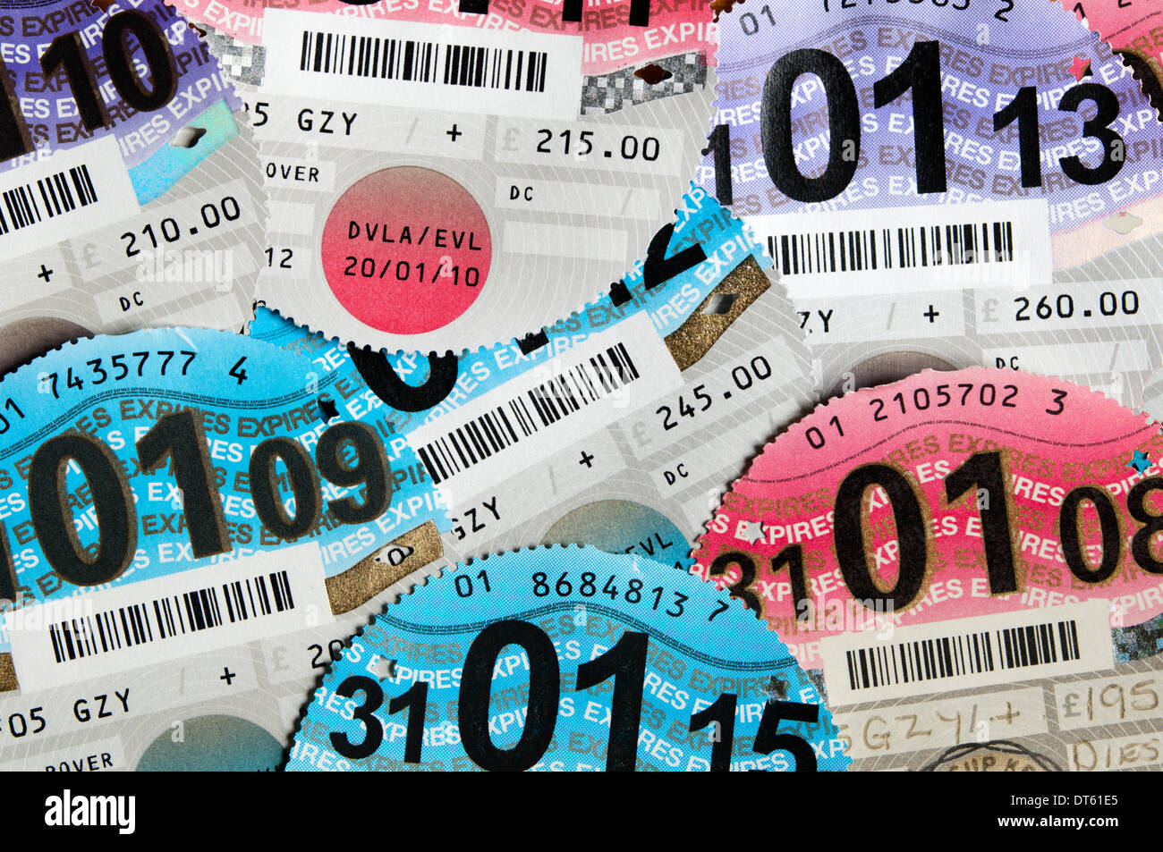 UK paper tax discs are due to be phased out and replaced by an electronic system from October 2014. Stock Photo