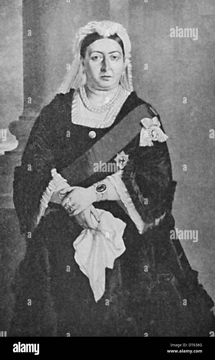 Queen Victoria a portrait in 1876. Portrait by Von Angeli. From the archives of Press Portrait Service (formerly Press Portrait Service). Stock Photo