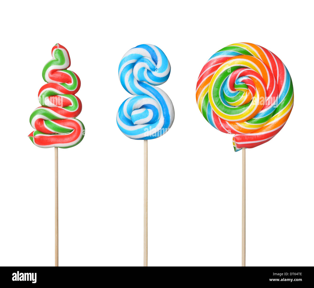 Colorful lollipop isolated on white background Stock Photo