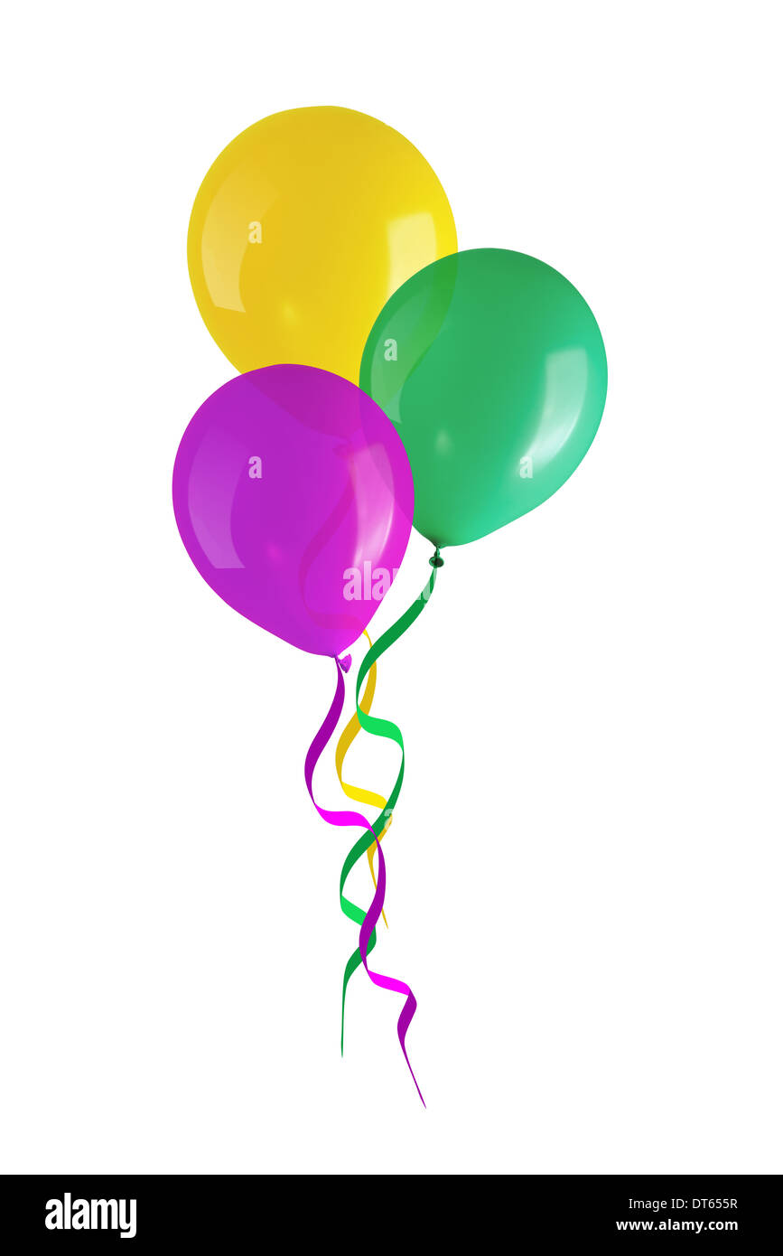 party colorful balloons isolated on white background Stock Photo - Alamy