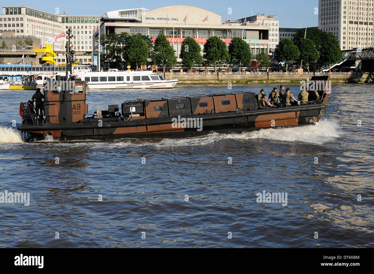 Friday 13th July 2012 Operation Olympics, HMS Ocean takes her place on the  River Thames in preparation for London 2012 Olympic Games security  operation Stock Photo - Alamy