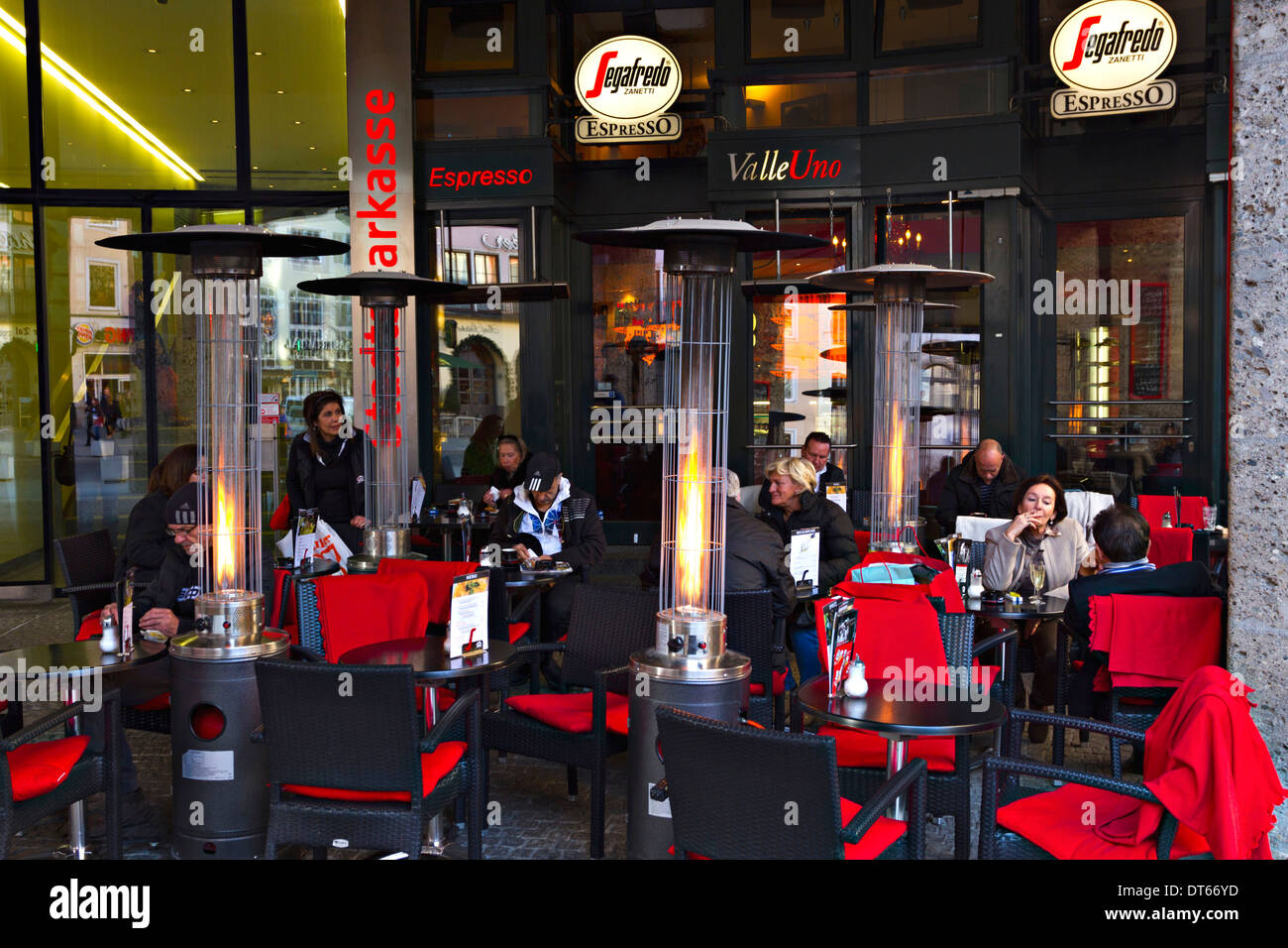 People enjoying a coffee at cafe bar ValleUno, Munich, Upper Bavaria, Germany Europe Stock Photo