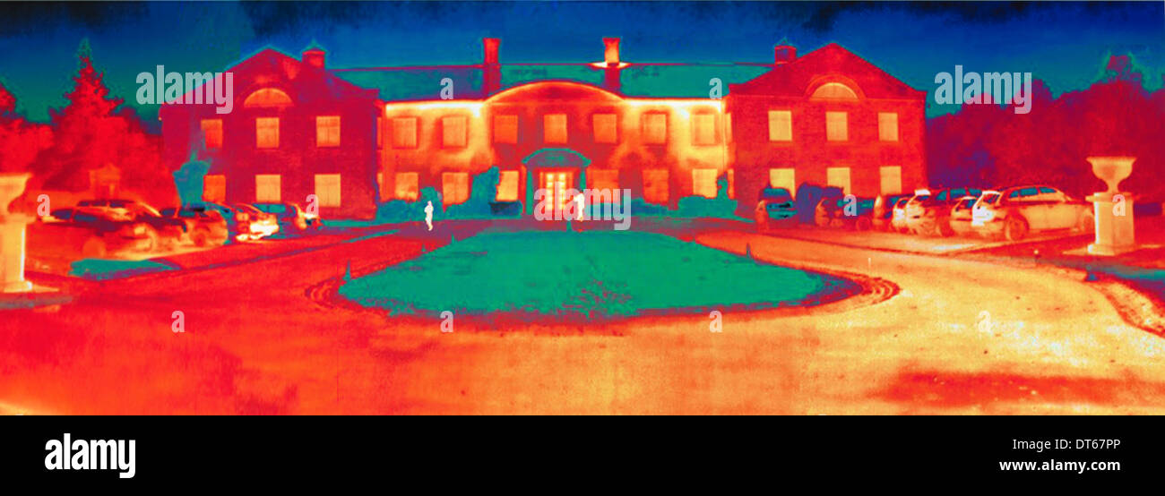 Infrared heat view of company headquarters Stock Photo