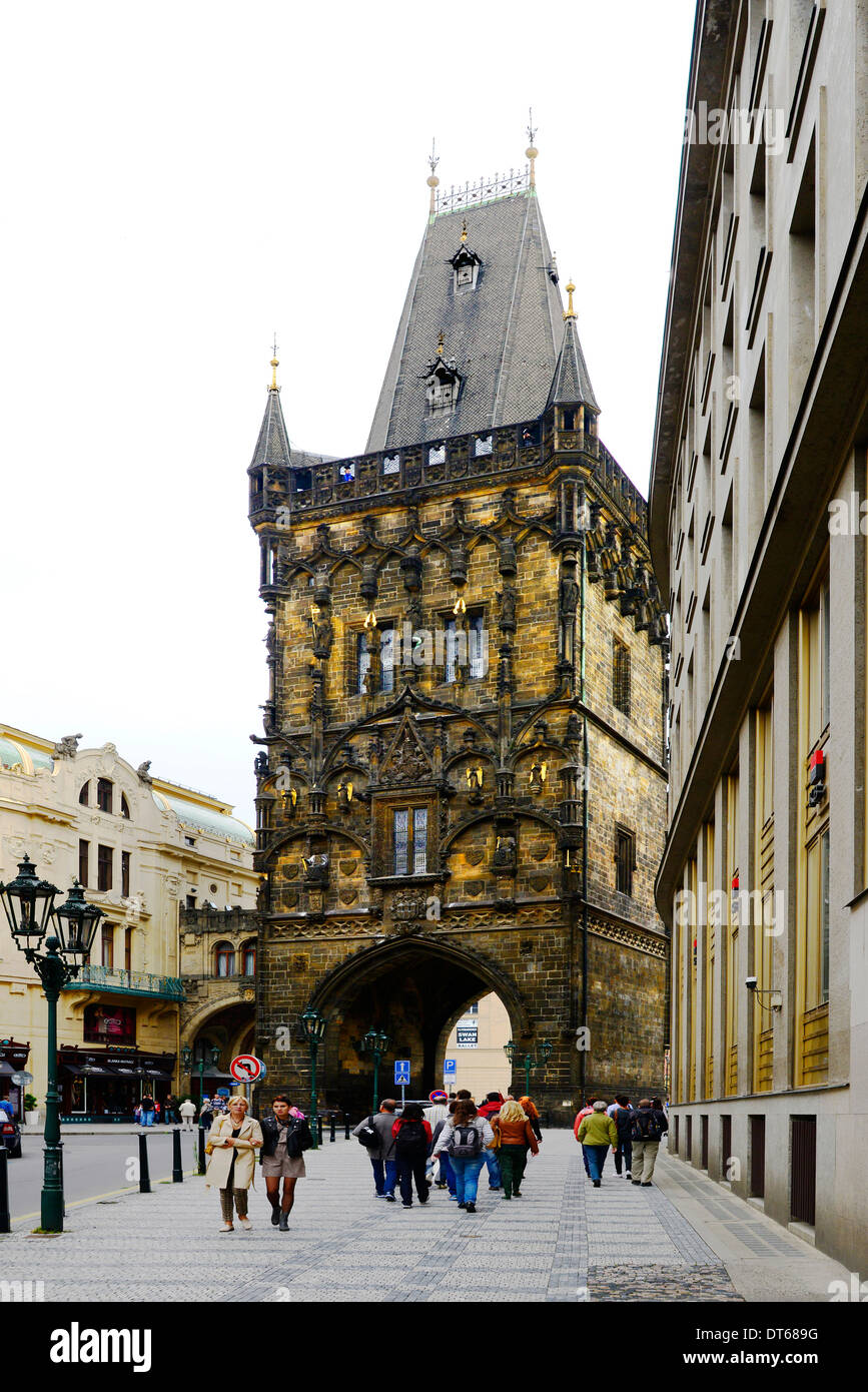 Powder Gate Entrance Old Prague Czech Republic Europe Stock Photo