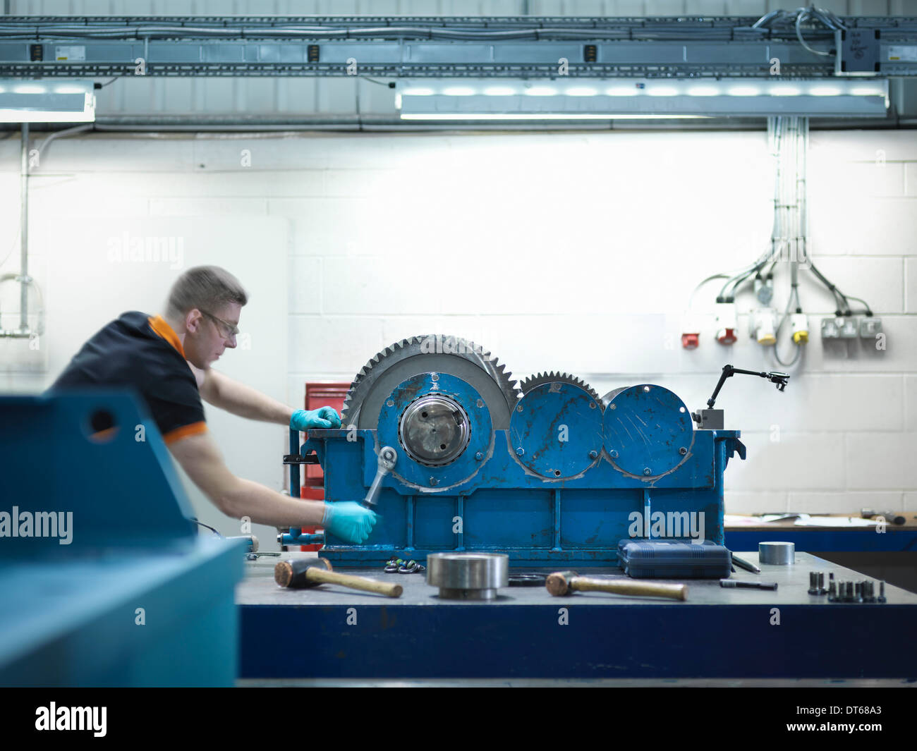 Gear industrial gearbox in engineering hires stock photography and