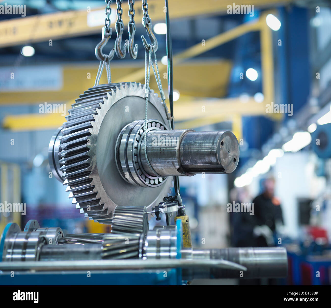 Gear for industrial gearbox in engineering factory Stock Photo