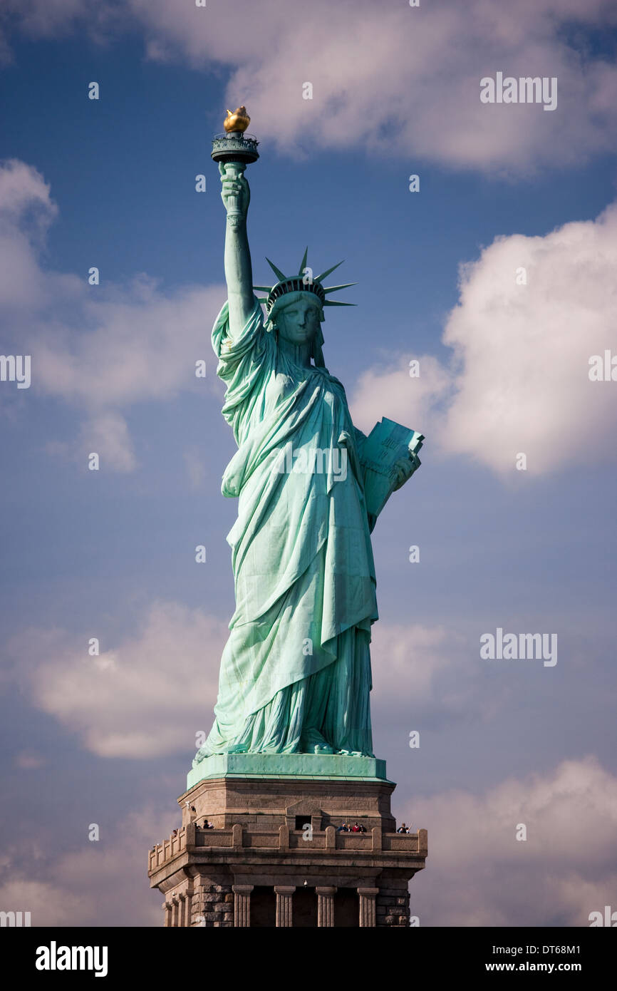 The Statue of Liberty is a national symbol and stands overlooking New