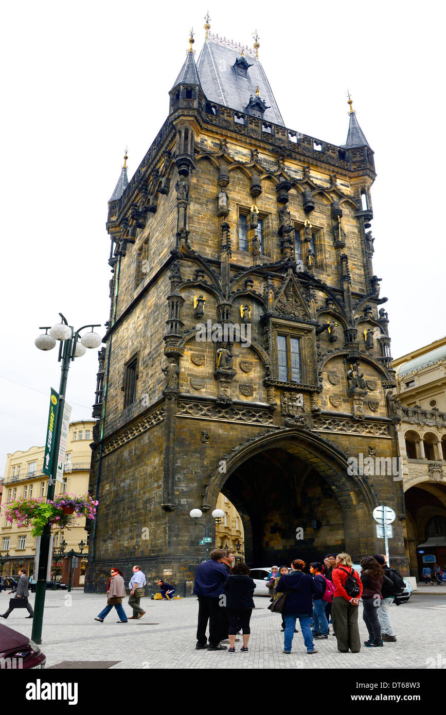 Powder Gate Entrance Old Prague Czech Republic Europe Stock Photo