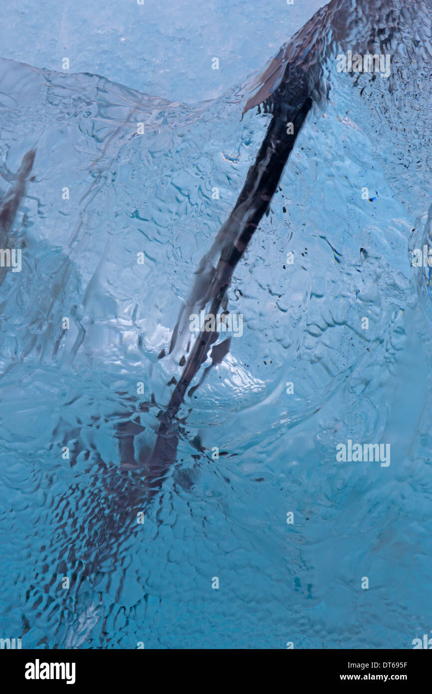 Close up view of black stripe in an iceberg Glacier Lagoon Stock Photo